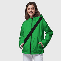Ветровка с капюшоном женская Ремень безопасности, зеленый, цвет: 3D-черный — фото 2