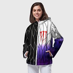 Ветровка с капюшоном женская Monster energy steel, цвет: 3D-белый — фото 2