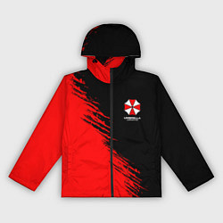 Ветровка с капюшоном женская Umbrella Corp - red and black, цвет: 3D-черный