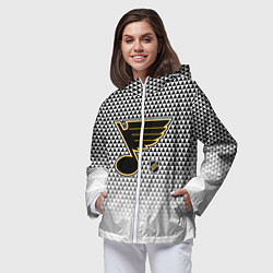 Ветровка с капюшоном женская Сент Луис Блюз - белый градиент, цвет: 3D-белый — фото 2