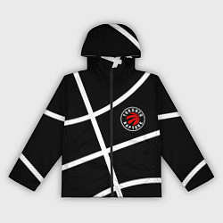 Ветровка с капюшоном женская Торонто Рэпторс - текстура мяча, цвет: 3D-черный