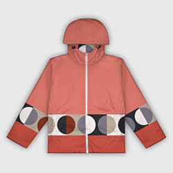Ветровка с капюшоном женская Луна Малевича розовый томат, цвет: 3D-белый