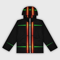 Ветровка с капюшоном женская Neon green black red line, цвет: 3D-белый