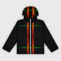 Женская ветровка Neon black green circles
