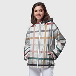Ветровка с капюшоном женская Плетенка пастельная, цвет: 3D-белый — фото 2