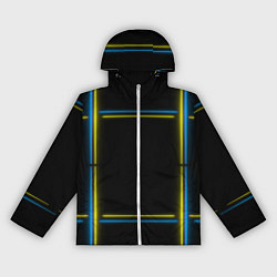 Ветровка с капюшоном женская Neon yellow blue, цвет: 3D-белый