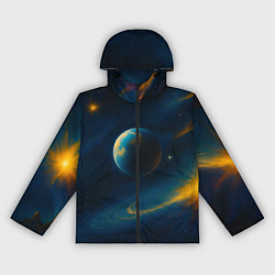 Ветровка с капюшоном женская Пространство Вселенной, цвет: 3D-черный