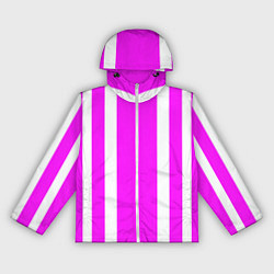 Ветровка с капюшоном женская Color white pink stripes, цвет: 3D-белый