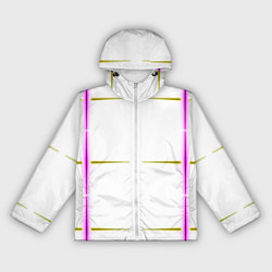 Ветровка с капюшоном женская Color white pink yellow stripes, цвет: 3D-белый