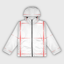 Ветровка с капюшоном женская Color white red stripes, цвет: 3D-черный