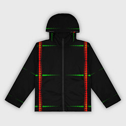 Ветровка с капюшоном женская Color black green orange stripes, цвет: 3D-черный