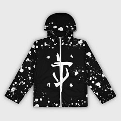 Ветровка с капюшоном женская Doom брызги белых красок, цвет: 3D-белый