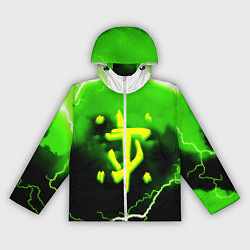 Ветровка с капюшоном женская Doom шторм кислотное лого, цвет: 3D-белый