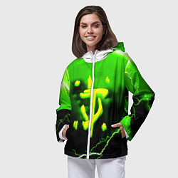 Ветровка с капюшоном женская Doom шторм кислотное лого, цвет: 3D-белый — фото 2