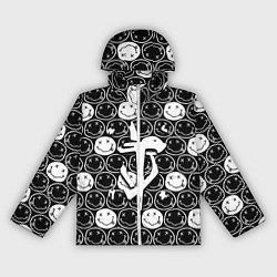 Ветровка с капюшоном женская Doom x nirvana pattern, цвет: 3D-белый