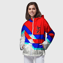 Ветровка с капюшоном женская Doom geometry cyber sport, цвет: 3D-белый — фото 2