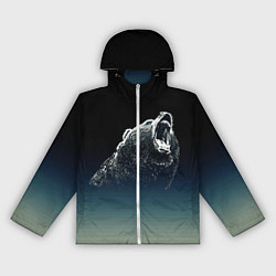 Ветровка с капюшоном женская Бурый в гневе - градиент, цвет: 3D-белый