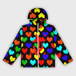 Ветровка с капюшоном женская Doom love pixel pattern, цвет: 3D-белый
