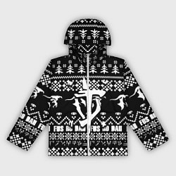 Ветровка с капюшоном женская Doom x elders scrolls pattern, цвет: 3D-белый