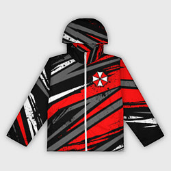 Ветровка с капюшоном женская Umbrella - red lines, цвет: 3D-белый