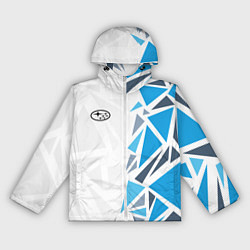 Ветровка с капюшоном женская Субару - фрагменты, цвет: 3D-белый
