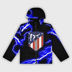 Ветровка с капюшоном женская Атлетико Мадрид молнии шторм, цвет: 3D-черный