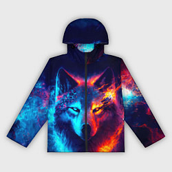 Ветровка с капюшоном женская Волк льда и пламени, цвет: 3D-черный