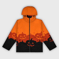 Ветровка с капюшоном женская Хэллоуин счастливые тыквы, цвет: 3D-черный