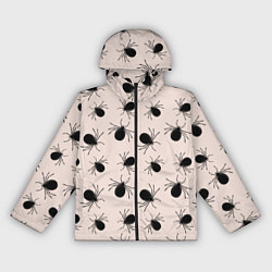 Ветровка с капюшоном женская Паттерн с черными жуками, цвет: 3D-черный