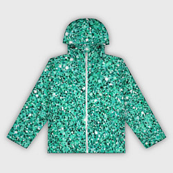 Ветровка с капюшоном женская Нефритовый зелёный текстура крошки крапинки, цвет: 3D-белый