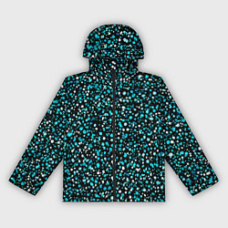 Ветровка с капюшоном женская Голубые неоновые крапинки, цвет: 3D-черный