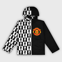 Ветровка с капюшоном женская Манчестер Юнайтед текстура люди, цвет: 3D-белый