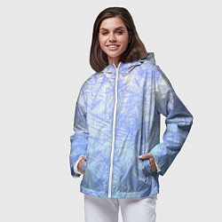 Ветровка с капюшоном женская В инее, цвет: 3D-белый — фото 2