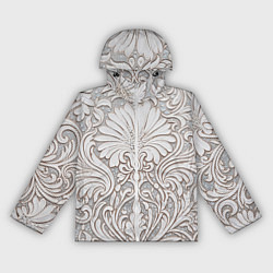 Ветровка с капюшоном женская Вензельные цветы, цвет: 3D-белый