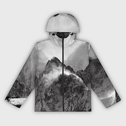 Ветровка с капюшоном женская Горы, цвет: 3D-черный