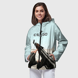 Ветровка с капюшоном женская Counter-Strike: De Dust, цвет: 3D-черный — фото 2