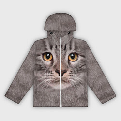 Ветровка с капюшоном женская Котик, цвет: 3D-белый