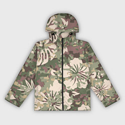 Ветровка с капюшоном женская Камуфляж, цвет: 3D-черный