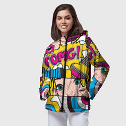 Ветровка с капюшоном женская POP ART, цвет: 3D-черный — фото 2
