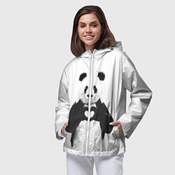 Ветровка с капюшоном женская Panda Love, цвет: 3D-белый — фото 2