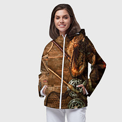 Ветровка с капюшоном женская Рыбацкий стол, цвет: 3D-белый — фото 2