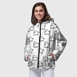 Ветровка с капюшоном женская Undertale Annoying dog white, цвет: 3D-черный — фото 2