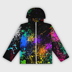 Ветровка с капюшоном женская Брызги красок, цвет: 3D-белый